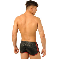 MK Toys Short en cuir Fist Noir-Rouge